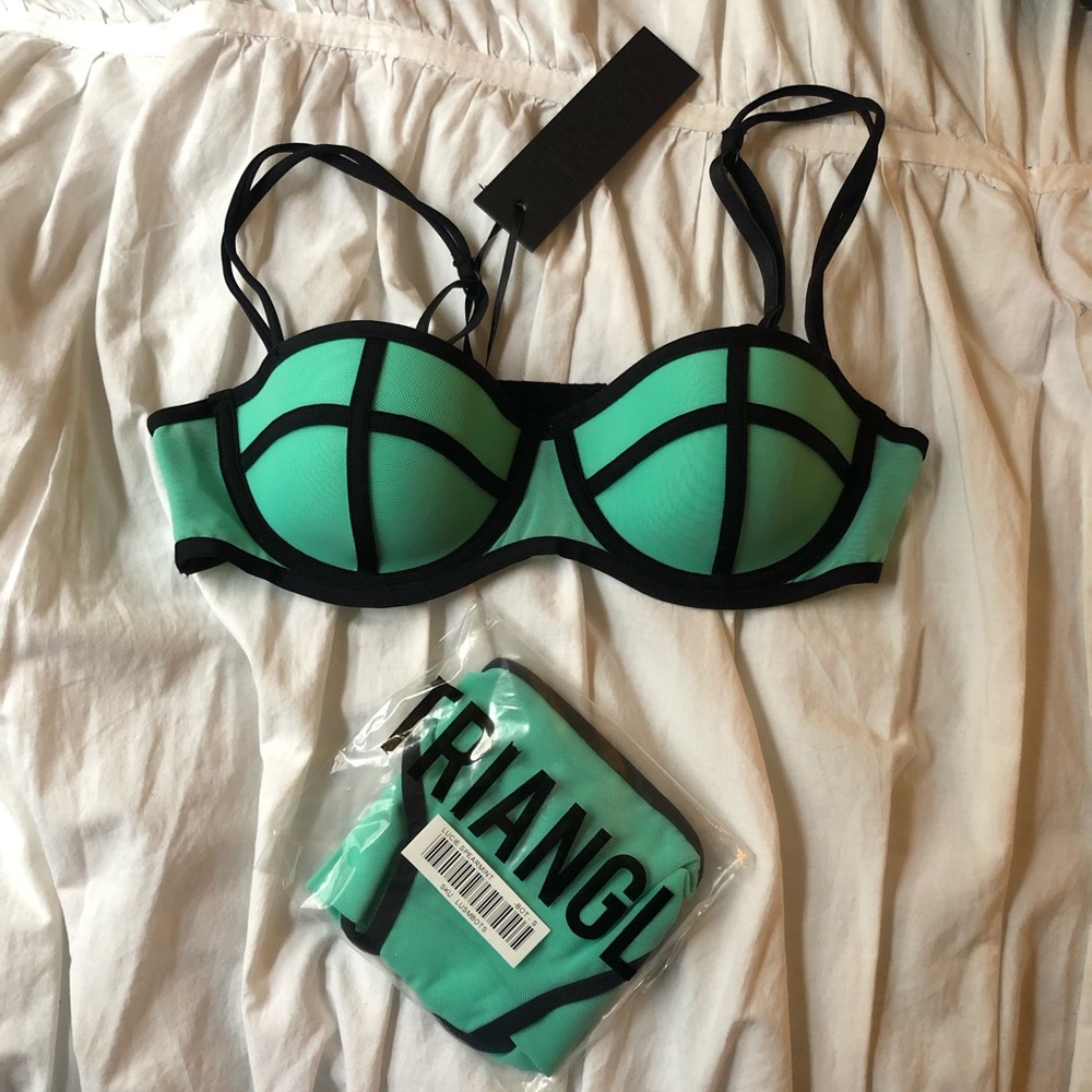 Triangl Bra Underwear Mint Green Set New NWT S XS
